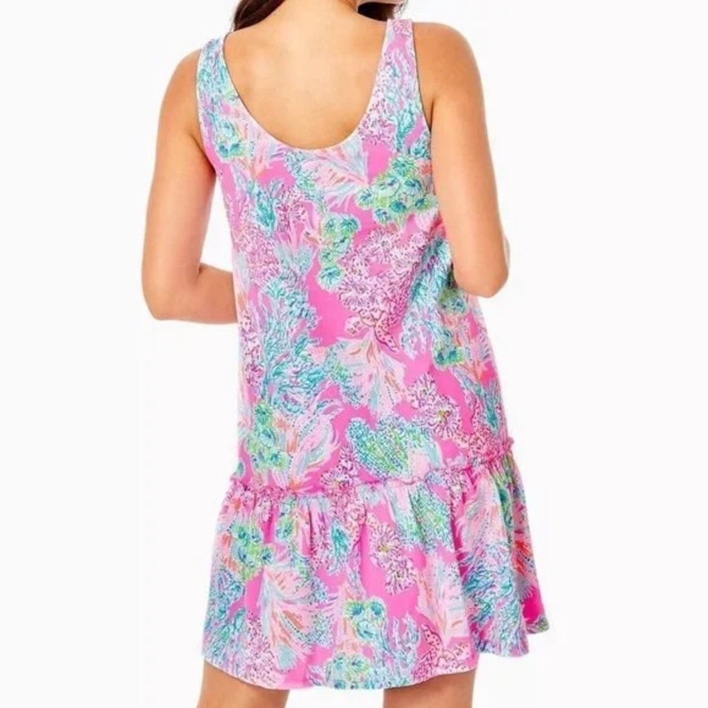 Lilly Pulitzer Skyelar Tank Dress Prosecco Pink Seaing Things Size Medium - Picture 2 of 8